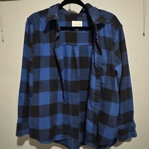 American Eagle Outfitters Blue and Brown Checkered Shirt